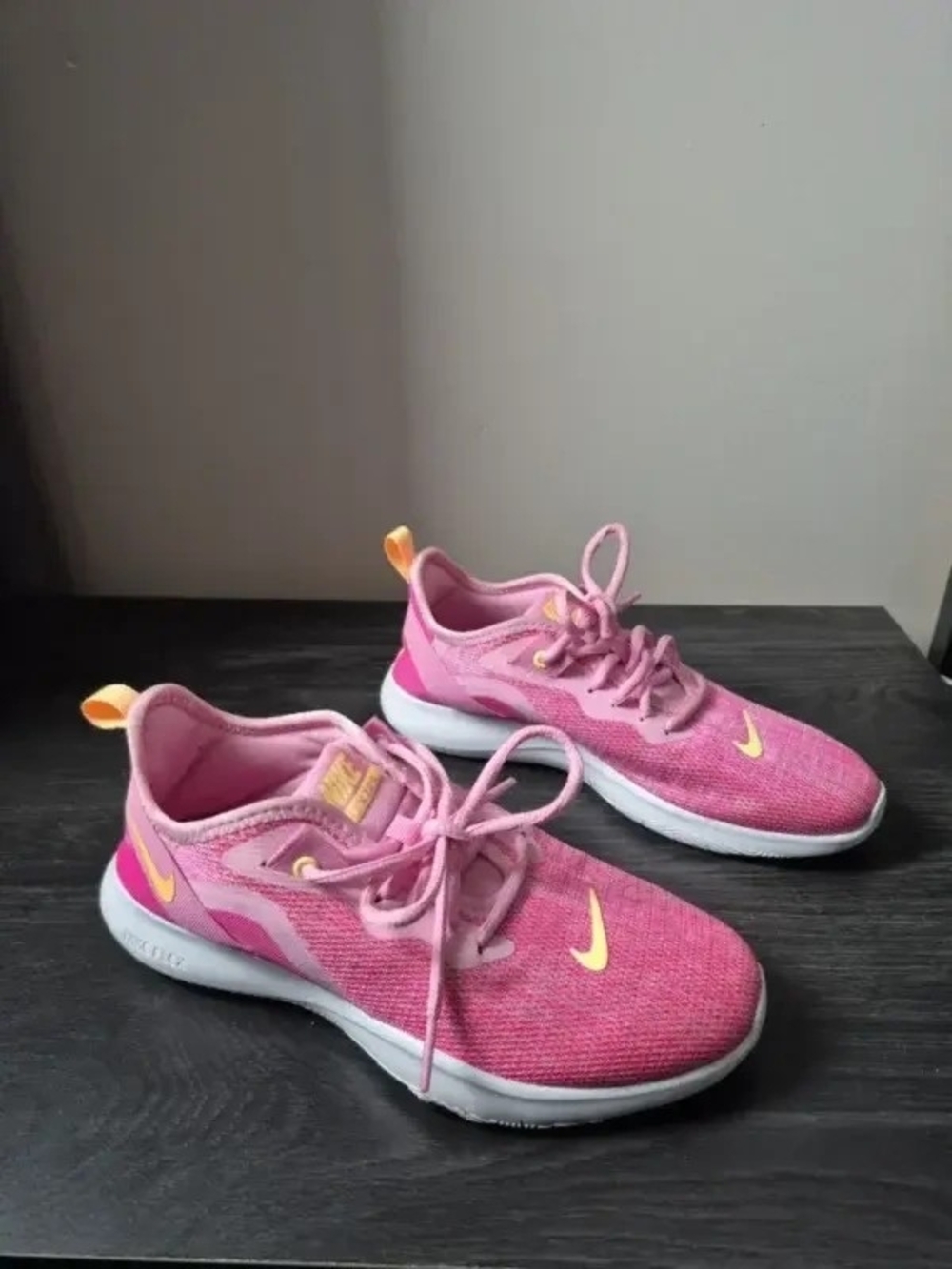 Nike Pink Running Sneakers with Yellow Swoosh